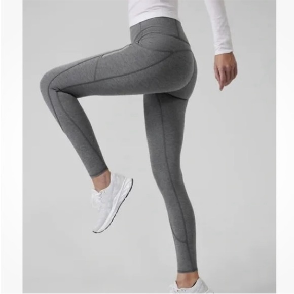 Athleta Rainier Heathered Tight Leggings Heather Grey Womens Large - Picture 2 of 11